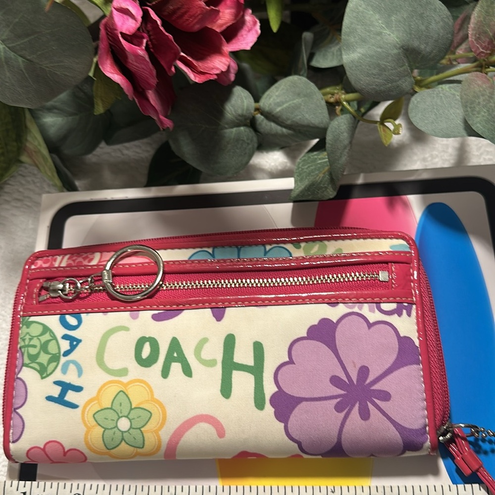 Coach Floral Wallet - Pink and Multicolor - Picture 3 of 10